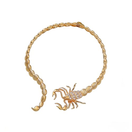 gugululu Bendable Scorpion Necklace Choker for Women, Adjustable Long Choker Necklace Flexible Twisty Multi-purpose Necklace Bendable Scorpio Bracelets for Women Jewelry