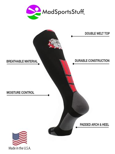 MadSportsStuff Bulldog Logo Over the Calf Socks3