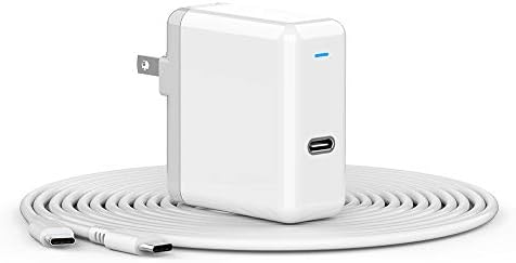 USB C Charger for 2020/2018 iPad Pro 12.9 Gen 4/3, iPad Pro 11, MacBook Pro, 2018 MacBook Air, MacBook 12 inch 2019/2018/2017/2016, 45W Thunderbolt 3 USB C Power Adapter, 6.6ft USB C to C Cable, LED