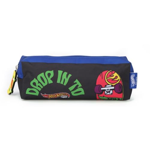 Estojo Tecido Hot Wheels Skate 1Ziper Azul 107963