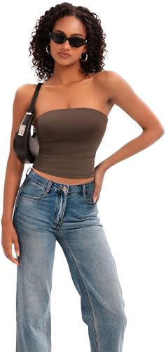 Image of MIRITY Y2K Sexy Double Lined Tube Top for Women - Basic Summer Going Out Tank Tops