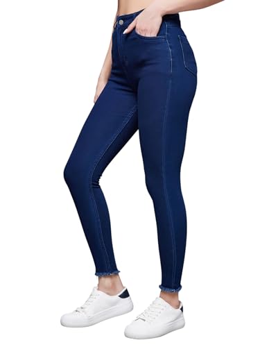 Jean skinny taille haute extensible Miss Chase bleu nuit confortable en 30