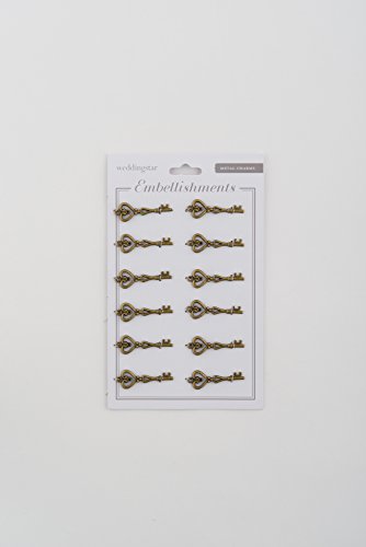 12 x Chiavette Bronzate 4 cm Vintage Matrimonio