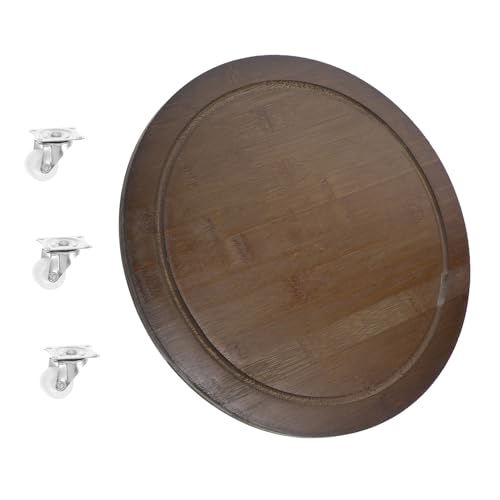 UKCOCO Carrello per Piante con Ruote Base per Vasi da in Legno Resistente Supporto per Piante con Ruote Girevoli per Ed Esterno Design