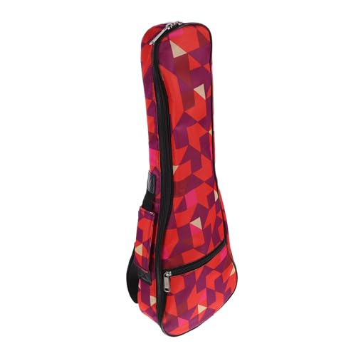 Abaodam Bolsa para Ukulele de Oxford Resistente y Acolchada Diseño Geométrico Rojo Mochila Práctica y...