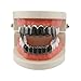 Smileheven Hiphop Teeth Grillz Punk Set Gold/Silver Plated Dental Jewelry (Upper & Lower) Adjustable Snap-on Teeth Covers for Parties, Concerts - Hip Hop Fashion Accessories (Silver,Fang Grillz)