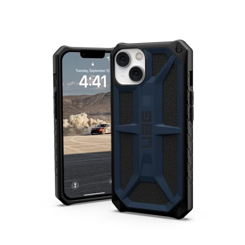 URBAN ARMOR GEAR UAG Designed for iPhone 14 Case Blue Mallard 6.1" Monarch Rugged Premium Protective Cover Lightweight Slim Shockproof Dropproof Compatible with Wireless Charging