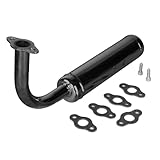 SUNQIAO Motorized Bicycle Exhaust, Bicycle Muffler Silence for 49cc 50cc 60cc 66cc 80cc 100cc Motorized Bicycle (Black)
