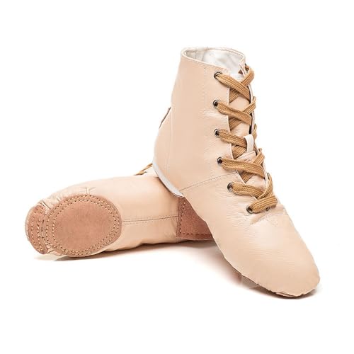 MSMAX Jazz Sneakers for Girls Natural Cheerleading Shoes Boys Dance Ankle Boots 11 M US Little Kid