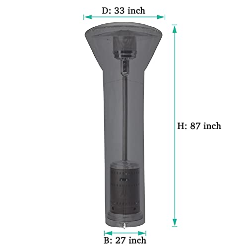 image for Shieldo Patio Heater Covers Waterproof with Zipper Outdoor Heater Cove