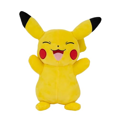 Pokémon 12' Large Happy Pikachu Plush - Officially Licensed - Generation One Figure - Authentic Soft Stuffed Animal Toy - Holiday Christmas Stocking Stuffer Gift for Kids, Boys, Girls - 2+