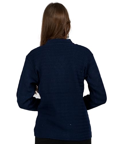Image of Lady Willington Women Woolen V-Neck Self Design Cardigan Heavy Daffodil Fabric Cardigan Winter Wear Pure Wool Cardigans for Women Sweaters Long Cotty Fully Warm Cardigan Free Sizes