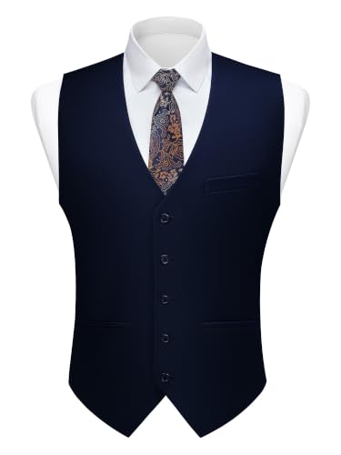 MAGE MALE Men's Formal Suit Vest Slim Fit Dress Waistcoat Business Casual