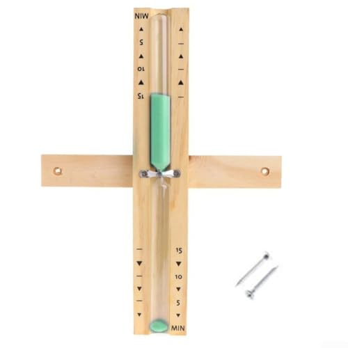ZYNCUE Sablier de sauna de 15 minutes pour salle de spa, horloge de sable en bois avec verre résistant à la chaleur et sable blanc pour une utilisation polyvalente