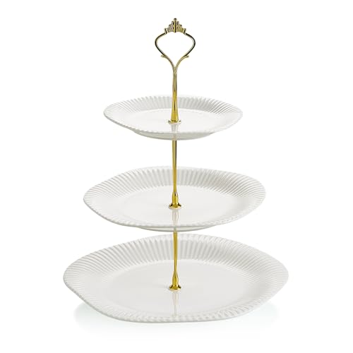 Swuut 3-stöckiger Keramik-Cupcake-Ständer, Dessert-Kuchenständer...