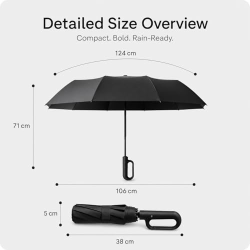 Image of Umbrella, UV Big Size Umbrella for Sun Protection Rain Windproof Strong Large 3 Fold For Men Women Kids Boys Girls Perfect & Stylish Windproof & Compact