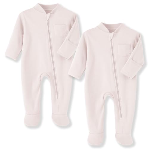 Image of Eleven's Kingdom Baby Kids Sleep and Play,Baby Cotton Pajamas with Mitten Cuffs, 2 Way Zipper Footed Sleeper 0-12 Month