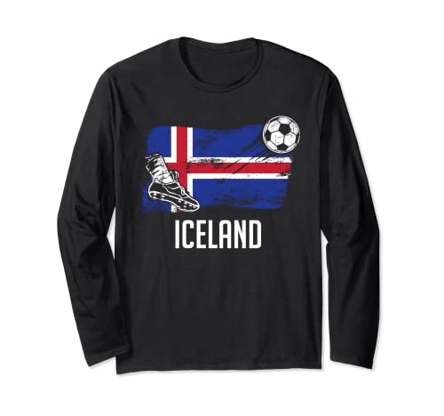 Iceland Flag Jersey Icelandic Soccer Team Icelandic Manga Larga
