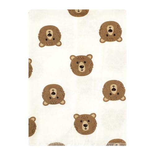 Image of Hudson Baby Unisex Baby Cotton Poly Flannel Burp Cloths Bundle, Brown Bear, One Size