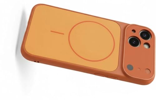 Image of for iPhone 14 |Convert to 17 pro /17 Pro Max Style Premium Back Glass Magsafe Wireless Charge Converter Cover Magnetic Case for iPhone 14 |Convert to 17 pro /17 Pro Max (Orange)