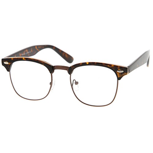 zeroUV Retro Square Clear Lens Horn Rimmed Half-Frame Eyeglasses 50mm2