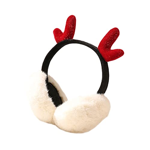 VALICLUD Quality Material Earmuffs Plush Earmuff Antlers Decor Warm Ear Covers for Women Boys and Girls