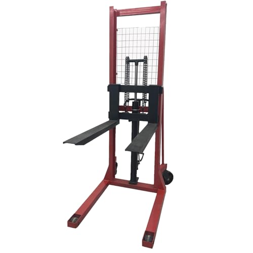 WYDDDARY 2205 lbs/1 Ton Manual Hydraulic Pump Walkie Stacker Forklift Reach Pallet Lift Forklift Truck for Single-Sided Lifting, Hoisting and Carrying