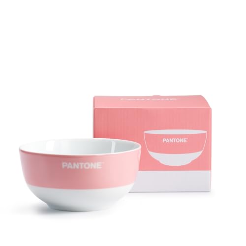 PANTONE™ - Bol Petit Déjeuner Porcelaine Résistante, Durable, Anti Taches, Rayures, Odeurs - Bowl Tasse Grande Cereales et Bol Soupe 650ml 13,8x7 Lave Vaisselle et Micro Onde, Bols Idee Cadeau 1 Pièce