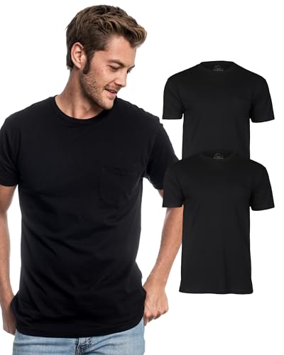 Image of True Classic Mens T-Shirts - Curved Hem or Pocket Tee, Mens Drop Cut Lounge /Sleep or Heavyweight Tshirt