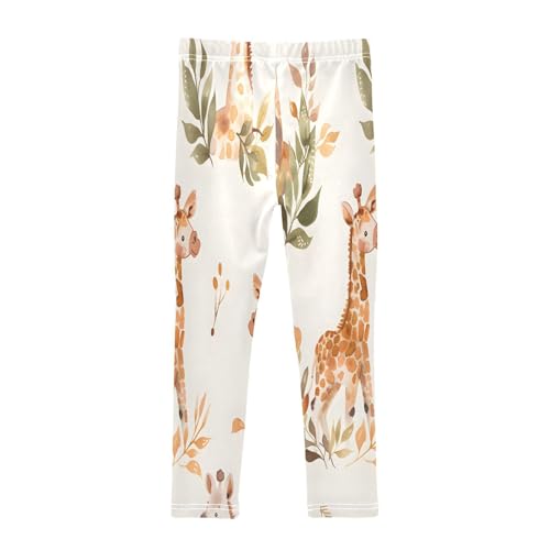 Bolaz Toddler Girls Leggings Printed Yoga Pants Leggings Giraffe Leaves Seamless for Kids2