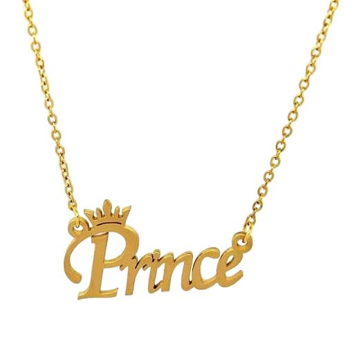 Image of Valentine Prince Letter Locket Necklace for Men & Women | Gold Plated Stainless Steel Pendant Chain Jewellery
