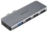 BYEASY MacBook Hub,5-in-2 USB C Adapter for MacBook Pro / Air 2021 2020 2019 2018, Compact USB-C Spl