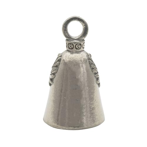 Guardian Bell Religious Good Luck Bell w/Keyring & Black Velvet Gift Bag | Motorcycle Bell | Lead-Free Pewter | Made in USA