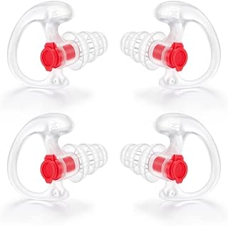 zeadio Triple Flanged Earpiece, Soft Silicone Earmould Earbud Earplug for Two Way Radio Acoustic Earpiece Headset - Clear, Large, 2 Pair