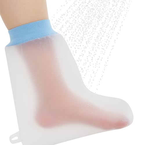 Atan Waterproof Foot Cast Cover for Shower & Bath Reusable Cast Protector for Adult Foot & Ankle Watertight Bandage & Wound Care Cover Comfortable Soft Elastic Cast Bag