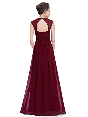 Ever-Pretty Womens Long Sleeveless V-Neck Simple Elegant Prom Dress 14 US Burgundy