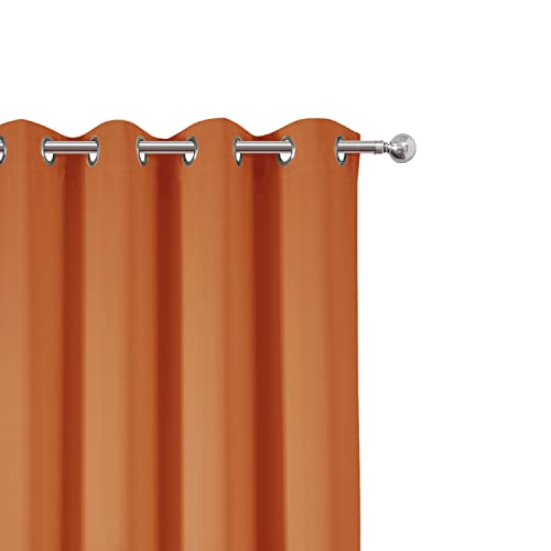 Image of LEMOMO Orange Thermal Blackout Curtains /52 x 72 Inch /Set of 2 Panels Room Darkening Curtains for Bedroom