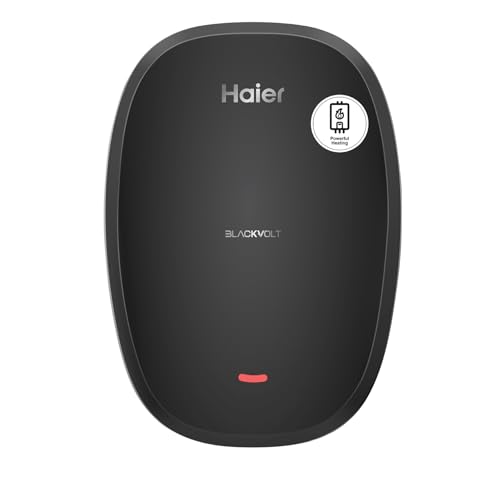 Haier BlackVolt Instant Water Heater 3 Litre with 3kW | Fast Heating | Copper Heating Element | 6.5 Bar Pressure | Instant Geyser for Kitchen & Bathroom | 5-Year Tank Warranty | EI3V-BLACKVOLT