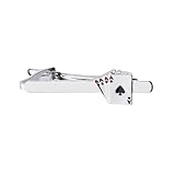 Funny Poker Tie Clip for Men Game Ace Tie Clip Silver Tie Necktie Clip for Men Unique Personalized Tie Clips Pin for Man Husband Poker Lover Birthday Gifts for Pokers Players Costume Accessories