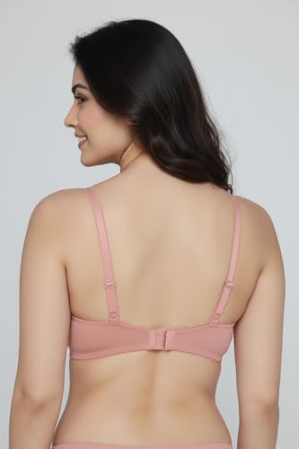 Image of Zivame Padded Plunge Wired Medium Coverage Tshirt Bra-Silver Bullet