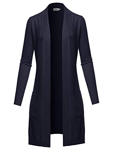 Image of STARJJ Womens Soft Stetchy Knit Longline Open Front Sweater Cardigan with Pockets (S-3X)