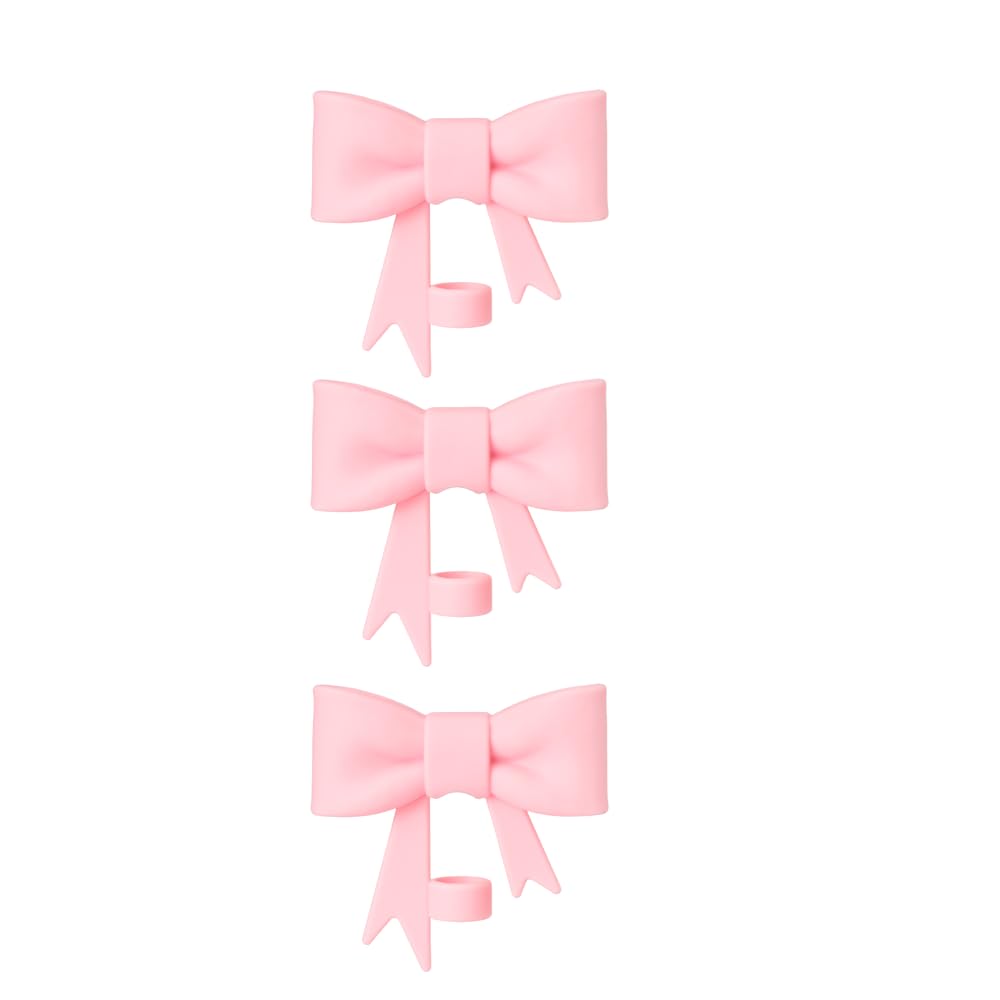 10mm Bow Shape Straw Topper for Stanley Cup (3PCS Pink)