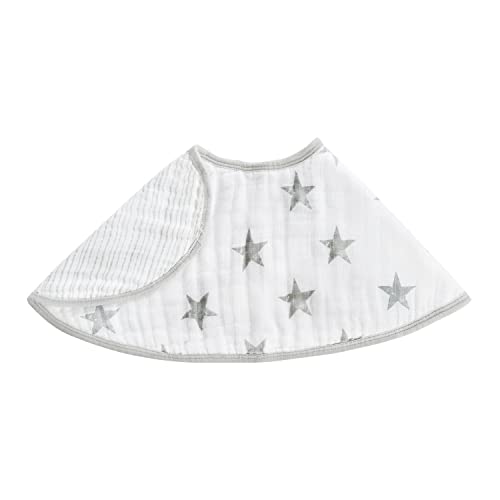 Image of aden + anais Essentials Burpy Bib, 100% Cotton Muslin, Soft Absorbent 4 Layers, Multi-Use Burp Cloth and Bib, 22.5" X 11", Single, Dusty - Stars