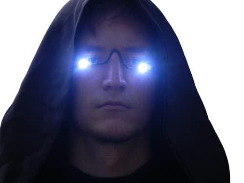 Dead Head Props Halloween costume Prop CosPlay wearable Led Eyes Glasses with micro effects controller for Masks (Blue)