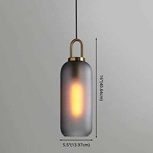 Elegante lámpara colgante decorativa de cristal gris con diseño de jarra 4
