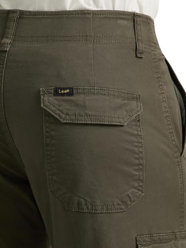 Lee Men's Extreme Motion Twill Cargo Pant Frontier Olive 42W x 30L
