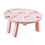 BAZEITFLOW Weinglasregal Faltbarer Tisch Tragbarer Tisch Kunststoff Tischregal Tragbarer Weintisch Picknick Getränketisch Wein Getränkehalter Outdoor Weintisch Wiederverwendbar