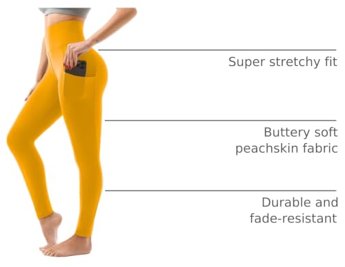 Image of SINOPHANT High Waisted Leggings with Pockets Women, Full Length Capri Buttery Soft Stretchy Yoga Pants