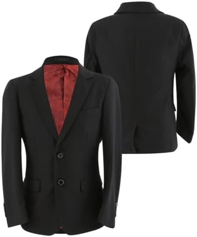 Slim fit kostuum voor mannen en jongens, 3-5-delige bruiloftsoutfit, elegante formele outfit, 3 stuks, marineblauw, 15 Jaren