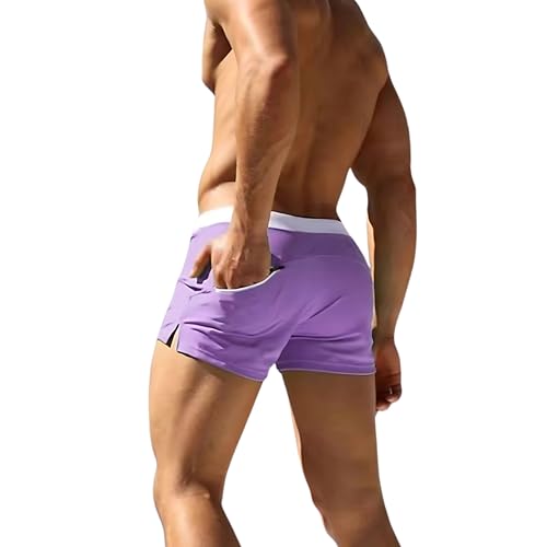 Men's Square Cut Swim Trunks and Drag Suit, Back Pocket2